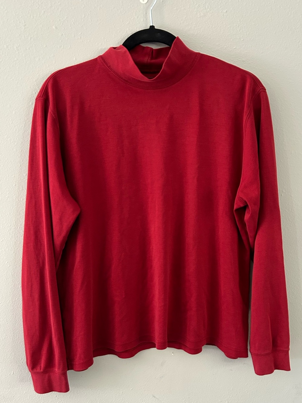 L.L. Bean Women’s Classic Red Mock neck shirt, XL,